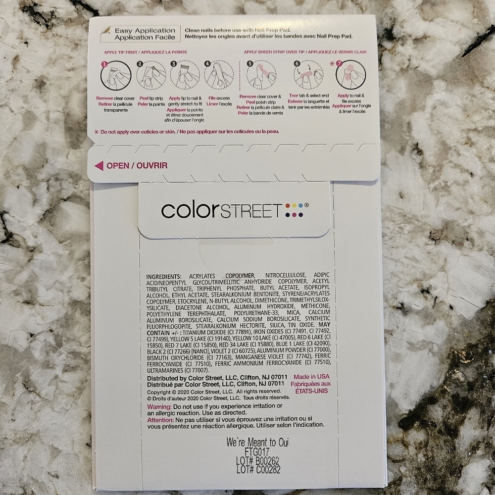 Color Street Nail Polish Strips - French Glitter Manicure - We're Meant To Oui - Picture 2 of 3